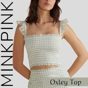 MINKPINK Women's Oxley Smocked Ruffle-Strap Top